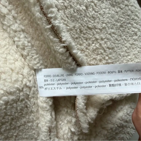 Zara Faux Suede Sherpa Lined Jacket